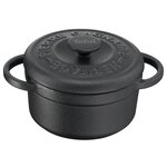 TEFAL E223S404 Set de 4 Minis Cocottes fonte d'acier Pierre Gagnaire Heritage Ronde - 10 cm - 0,3L - Tous feux dont Induction - Noir