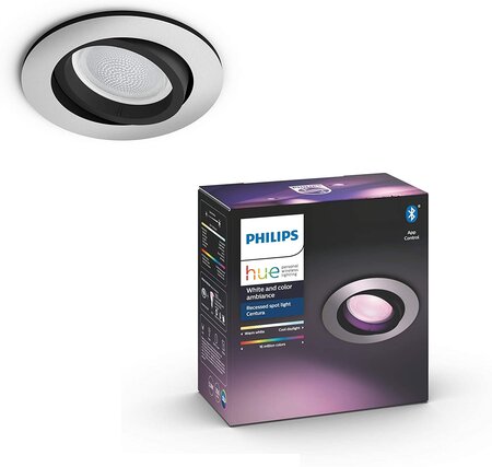 Spot Centura Encastré Rond Aluminium Compatible Bluetooth, Fonctionne Avec Alexa [Classe Énergétique A+]