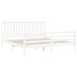 vidaXL Cadre de lit avec tête de lit blanc 200x200 cm bois massif