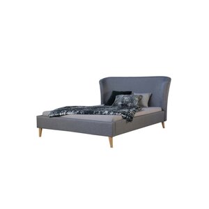 Cadre de lit rembourre 140 x 200 cm gris anthracite