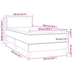 vidaXL Lit à sommier tapissier avec matelas Noir 90x190 cm Tissu