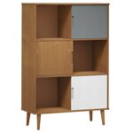 vidaXL Bibliothèque MOLDE Marron 90x35x133 5 cm Bois massif de pin