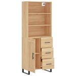vidaXL Buffet haut Chêne sonoma 69 5x34x180 cm Bois d'ingénierie