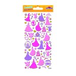 Autocollants réutilisables - Relief 3D - Silhouettes princesses - Dorures et paillettes
