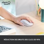 Souris sans fil logitech signature m650 l - gauche - pour mains larges  silencieuse  bluetooth  boutons programmables - blanche