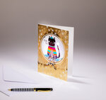 Carte double bulle bulle bulle - un chat multicolore pour toi !