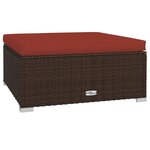 vidaXL Salon de jardin 9 Pièces avec coussins Résine tressée Marron