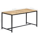 vidaXL Table de salle à manger 140x70x75 cm Bois manguier massif brut