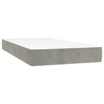 vidaXL Sommier tapissier matelas et LED Gris clair 200x200 cm Velours