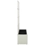 vidaXL Lit surélevé en treillis 3pots 83x30x130cm Résine tressée Blanc