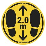 Marquage au sol autocollant distance sanitaire de sécurité "gardez vos distances - 1 5 m" pour surfaces rugueuses (lot de 2)