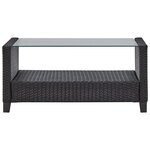 vidaXL Canapés de jardin 6 Pièces avec coussins Résine tressée Noir