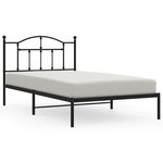 vidaXL Cadre de lit métal avec tête de lit noir 107x203 cm