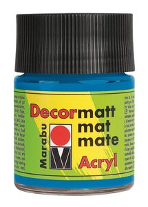 Flacon Verre 50 ml Peinture Acrylique 'Decormatt' Bleu Azur MARABU