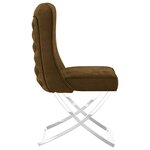vidaXL Chaise de salle à manger Marron 53x52x98 cm Velours et inox