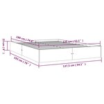 vidaXL Cadre de lit Noir Bois massif 135x190 cm Double