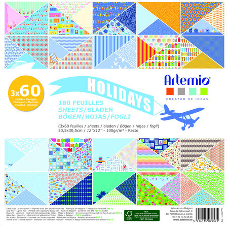 Bloc papier 30 cm holidays 180 feuilles