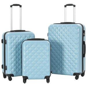 vidaXL Valise rigide 3 Pièces Bleu ABS