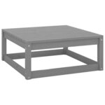 vidaXL Repose-pieds de jardin avec coussins 2 Pièces Gris Bois de pin