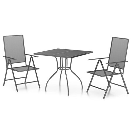 vidaXL Ensemble de salle à manger de jardin 3 Pièces anthracite acier