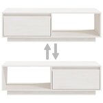 vidaXL Table basse Blanc 110x50x33 5 cm Bois de pin massif
