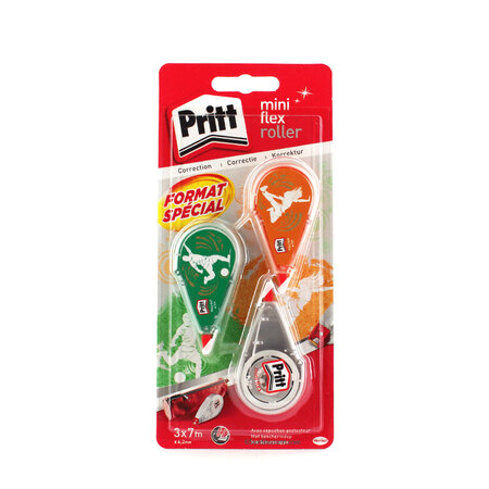 Lot de 3 rubans correcteur mini flex roller - pritt