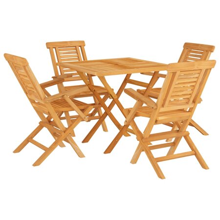 vidaXL Ensemble à dîner de jardin 5 Pièces Bois de teck massif
