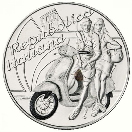 Pièce de monnaie 5 euro Italie 2019 argent BU – Vespa (blanche)