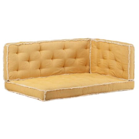 vidaXL Ensemble de coussins de canapé palette 3 Pièces Jaune