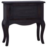 vidaXL Table d'appoint et tiroirs Noir 60x30x60cm Bois d'acajou massif