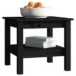 vidaXL Table basse Noir 45x45x40 cm Bois massif de pin