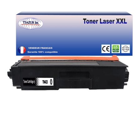 Toner compatible avec Brother TN421, TN423 pour Brother DCP-L8410CDW Noire - 4 500 pages - T3AZUR