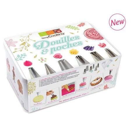 Coffret à pâtisserie - 6 douilles inox et poches jetables
