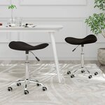 vidaXL Chaises à manger pivotantes lot de 2 noir similicuir