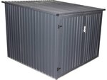 Abri jardin métal 4 vélos - 4 02m² - 203 x 198 x 157/142 cm - Gris