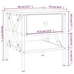 vidaXL Table de chevet noir 40x42x45 cm bois d’ingénierie