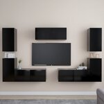 vidaXL Ensemble de meubles TV 7 Pièces Noir Aggloméré