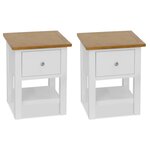 vidaXL Tables de chevet 2 Pièces 36x30x47 cm Bois de chêne massif