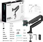 Onkron g100 blk support de bureau pour des écrans pc de 13 à 34 pouces  noir