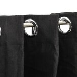 vidaXL Rideaux occultants Aspect de lin 2 Pièces Anthracite 140x175 cm