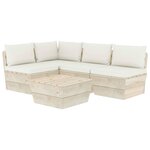 vidaXL Salon de jardin palette 5 Pièces avec coussins Épicéa imprégné