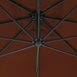 vidaXL Parasol déporté avec mât en acier 300 cm Terre cuite