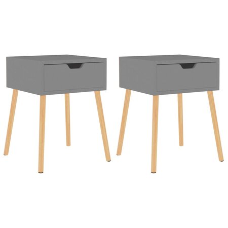 vidaXL Tables de chevet 2 Pièces Gris 40x40x56 cm Aggloméré