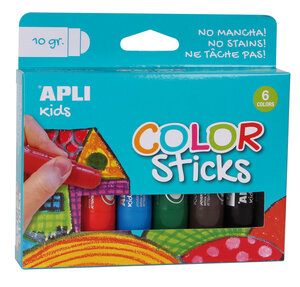 Gouache solide 6 crayons tubes (10g)