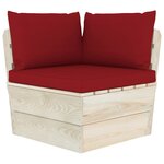vidaXL Canapé palette à 3 places de jardin avec coussins Bois d'épicéa