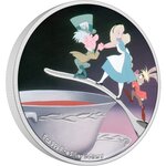 Alice in wonderland : the mad hatter 1 oz disney argent monnaie 2 dollars dollars niue 2021