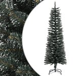 vidaXL Sapin de Noël artificiel mince avec support Vert 150 cm PVC