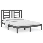vidaXL Cadre de lit Gris Bois de pin massif 150x200 cm Très grand