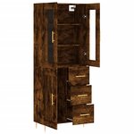 vidaXL Buffet haut Chêne fumé 69 5x34x180 cm Bois d'ingénierie