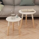 vidaXL Ensemble de tables d'appoint 2 Pièces Bois de pin massif Blanc